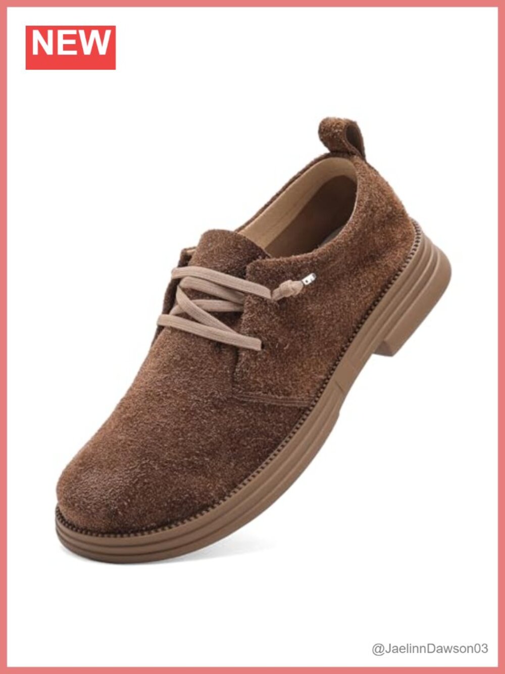 Foldable Suede Oxford Shoes Platform Lace Up Round Toe Travel Walking